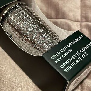 New! Starbucks Cold Cup Tumbler Key Chain Ornament Silver
